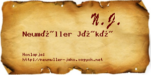 Neumüller Jákó névjegykártya